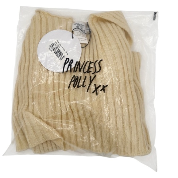 Oh Polly Aytan Cropped Bolero Long Sleeve Sweater in Beige Size Small Medium S/M - Picture 11 of 12